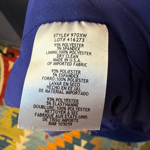 Xscape royal blue crepe scuba formal gown, 20W, NWT - Picture 9 of 12